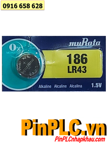 MuRata LR43 Pin 186, Pin cúc áo 1.5v Alkaline MuRata LR43 Pin 186 chính hãng